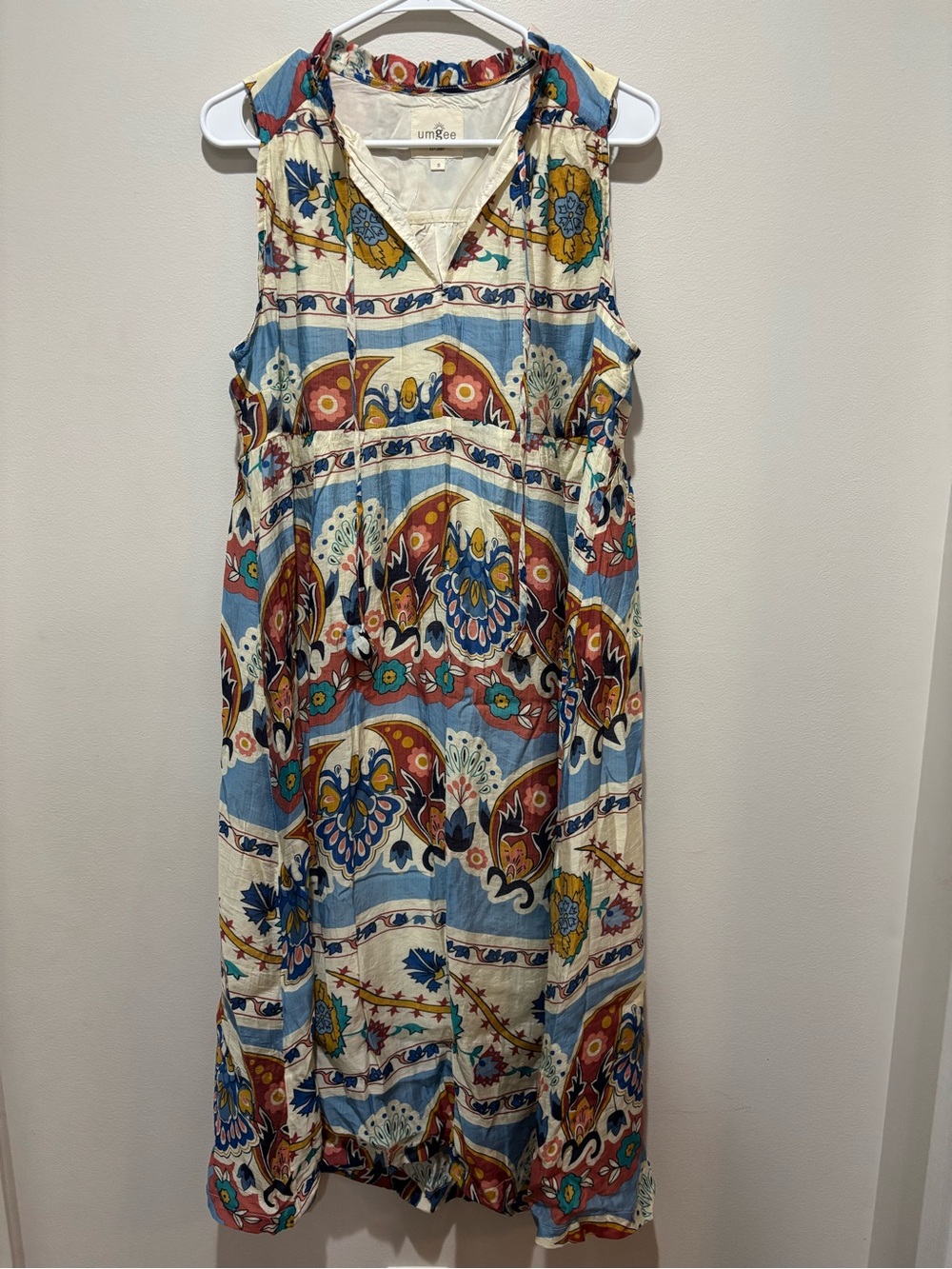 Umgee Colorful Paisley Midi Dress Boho Floral Romantic Enchanted Viscose Whimsy - Picture 6 of 14